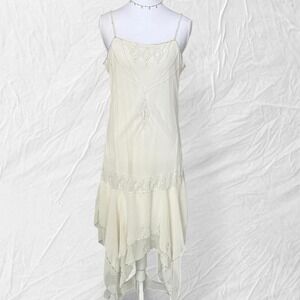 Y2K Euro white beaded dress